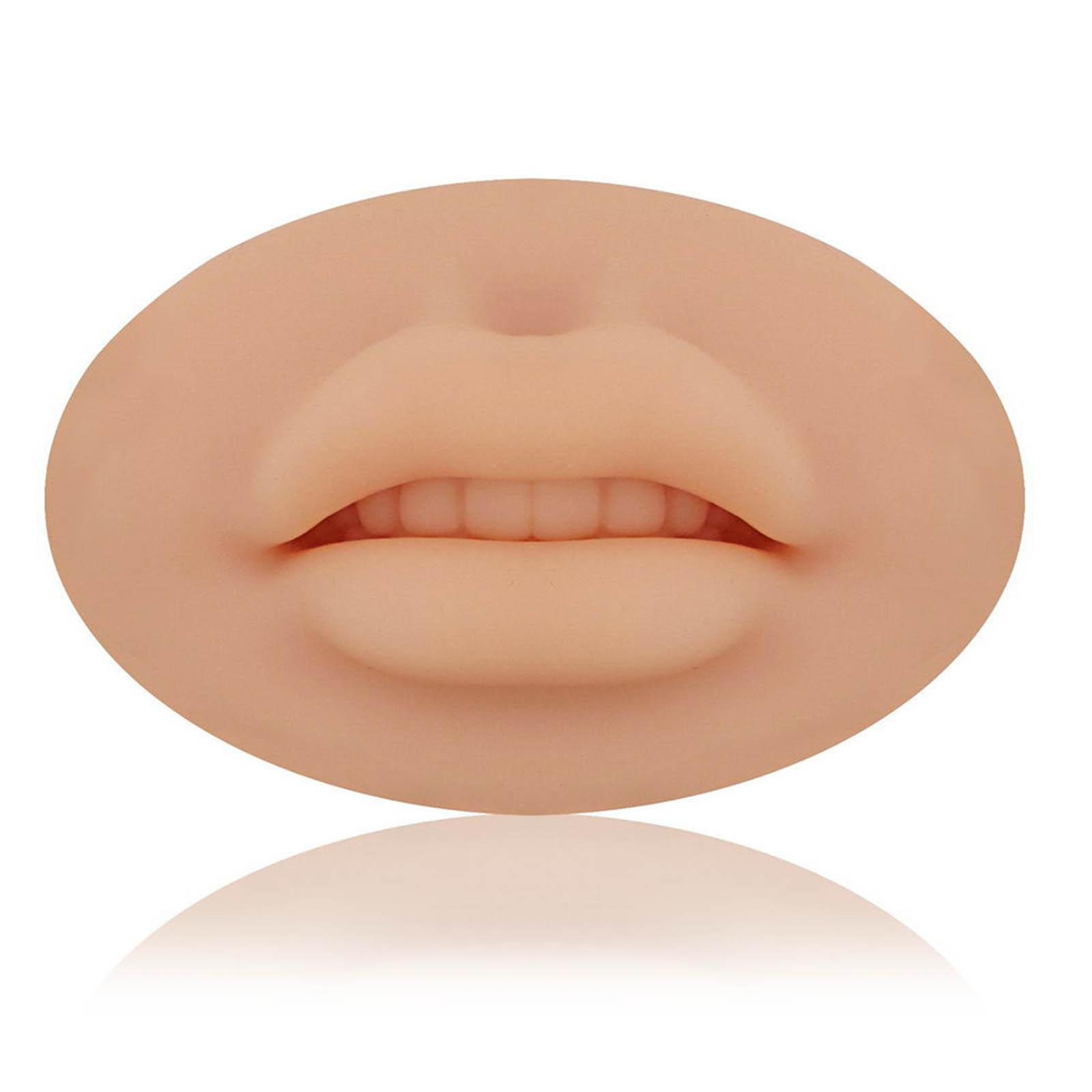 Silicone Lip Model 3D Imitation Permanent Makeup Training Mannequin Tattoo Skin Practice Fake Skin Tattoo for Teaching Tool Soft