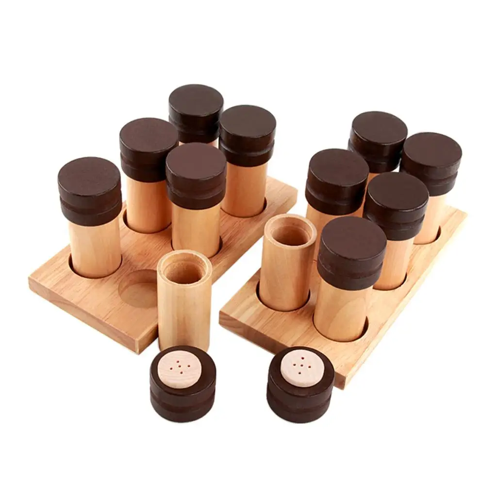 Wooden Montessori Smelling Bottles, Kids Early Teaching Aids, Toddlers Matching