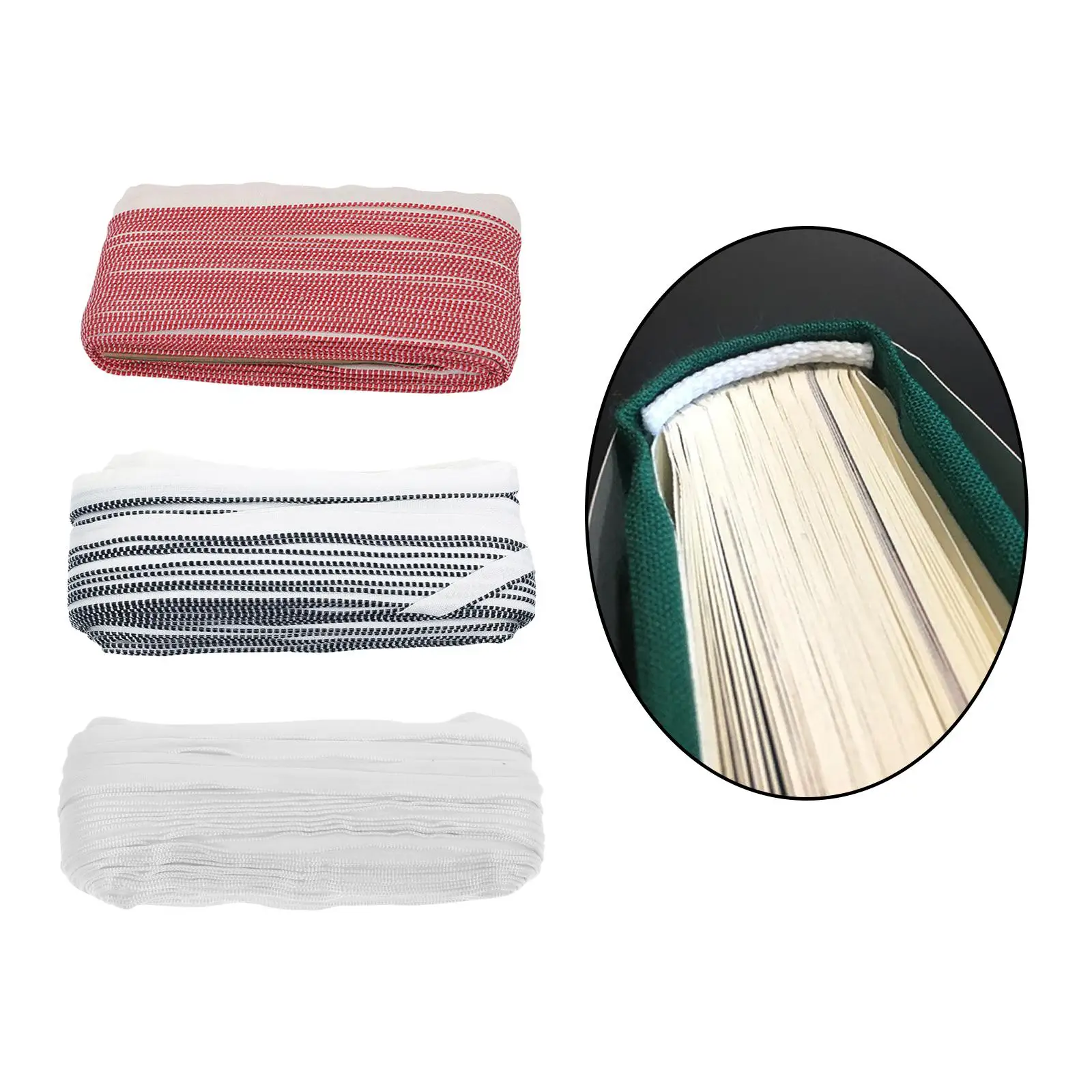 Book Binding Kit 100M Decoration Endbands Polyester 1 Roll Width 1.5cm Book Binding Headband Book Band DIY Kits Book Tail Band