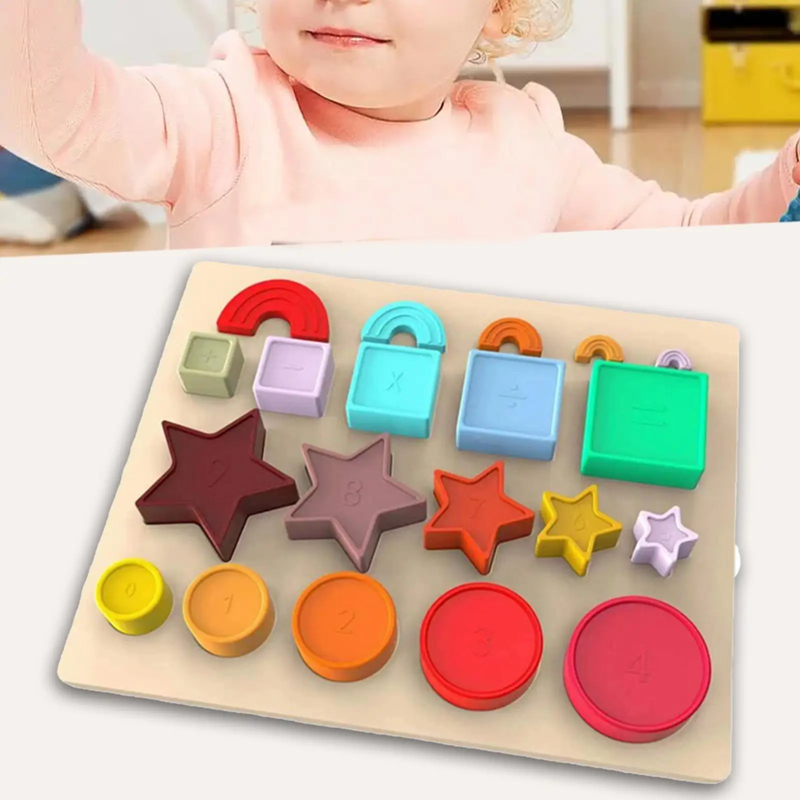Shape Sorter Board Silicone Puzzle Board Busy Board for Preschool Toys Kids