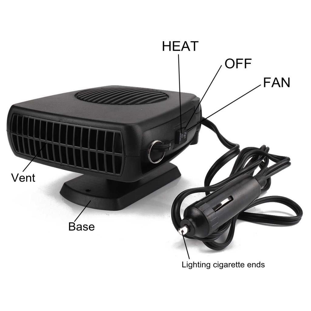 2 in 1 Portable Car Heater or Fan 150W Fast Heating & Cooling Car Defogger Car Defroster