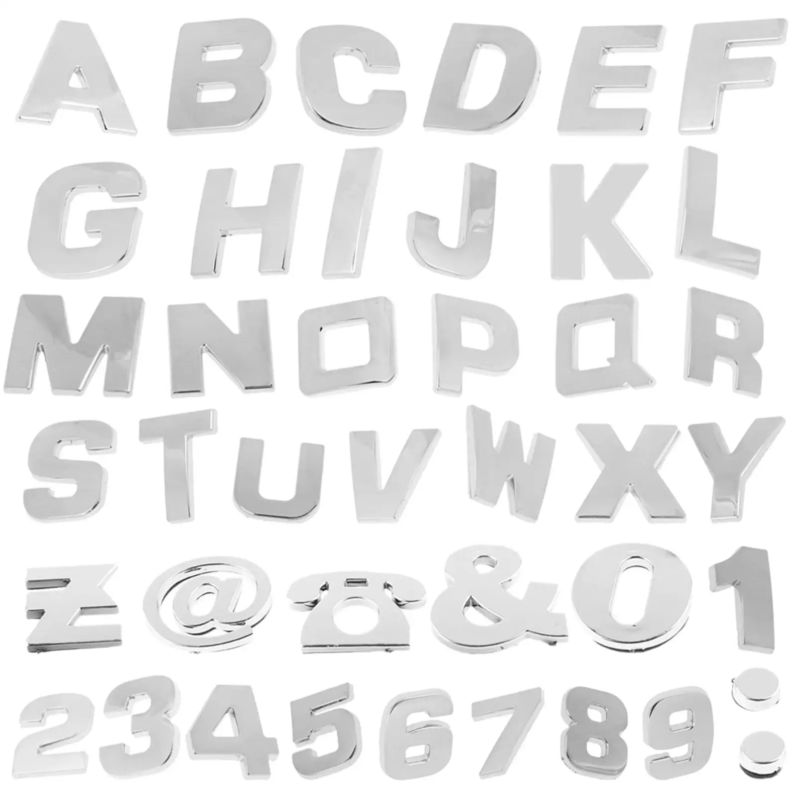 200Pcs  Sticker Chrome Letters and Number for Motorcycles