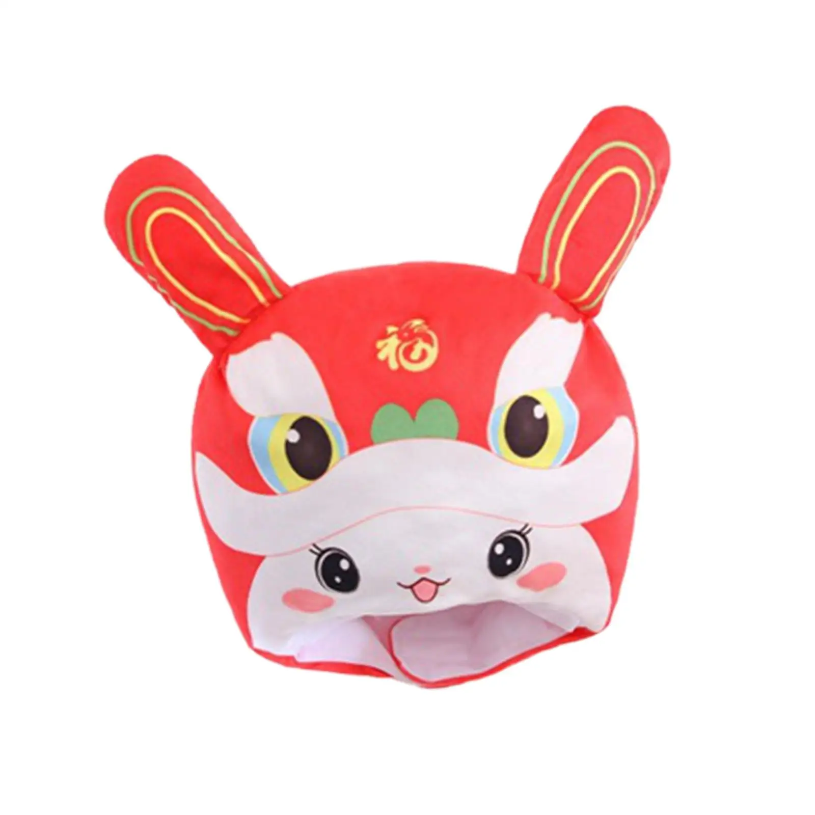Funny Lion Rabbit Plush Hat Unisex Novelty Animal Hat Headwear Holiday Decorations Comfortable Warm for Dress Cosplay New Year