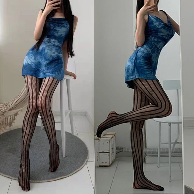 Women Sexy Hollow Out Fishnet Black Pantyhose Heart Jacquad Tights  Stockings 90cm
