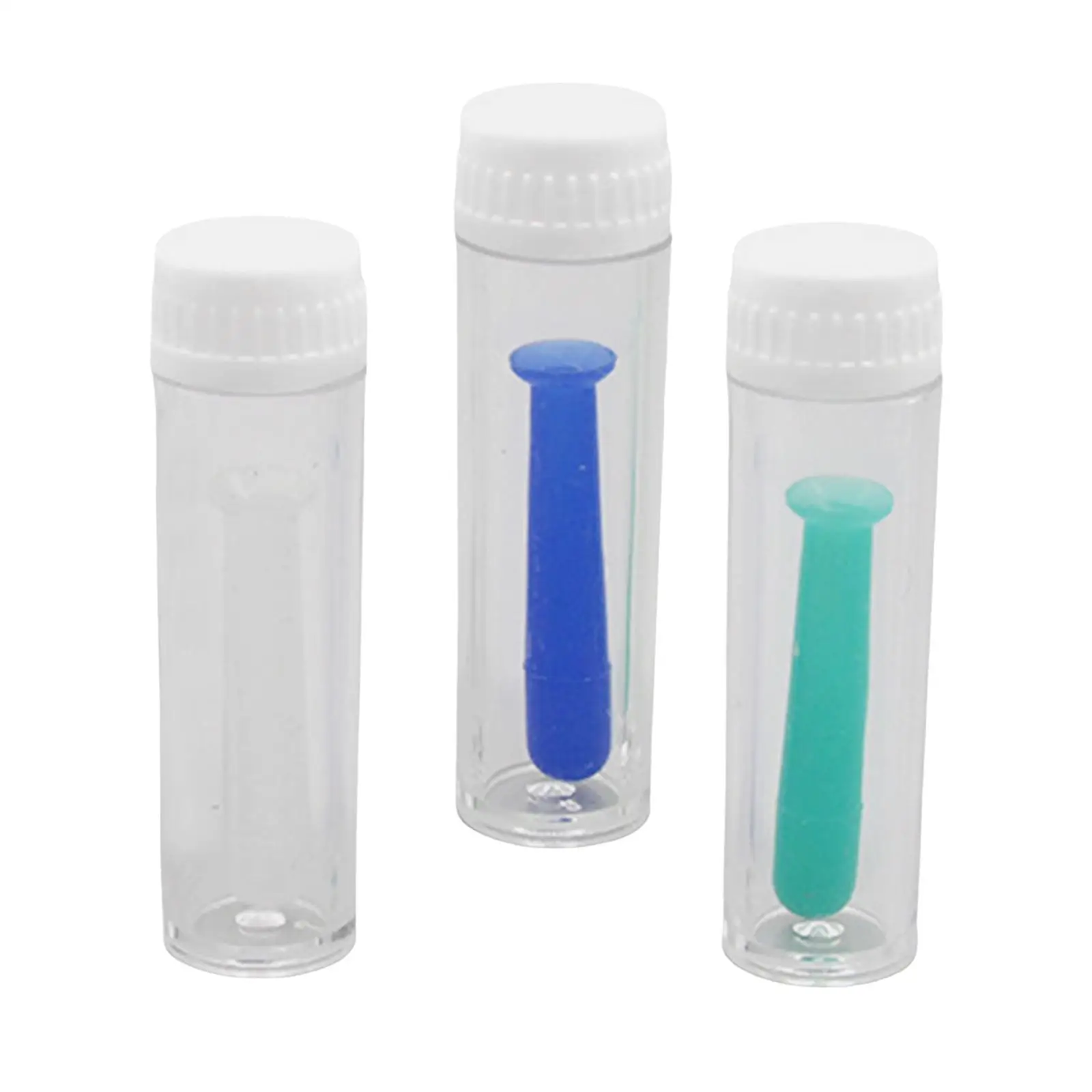 Silicone Contacts Inserter Remover Lightweight Portable with Storage Bottle Compact Soft Suction Cup Plunger for Rgp Lenses