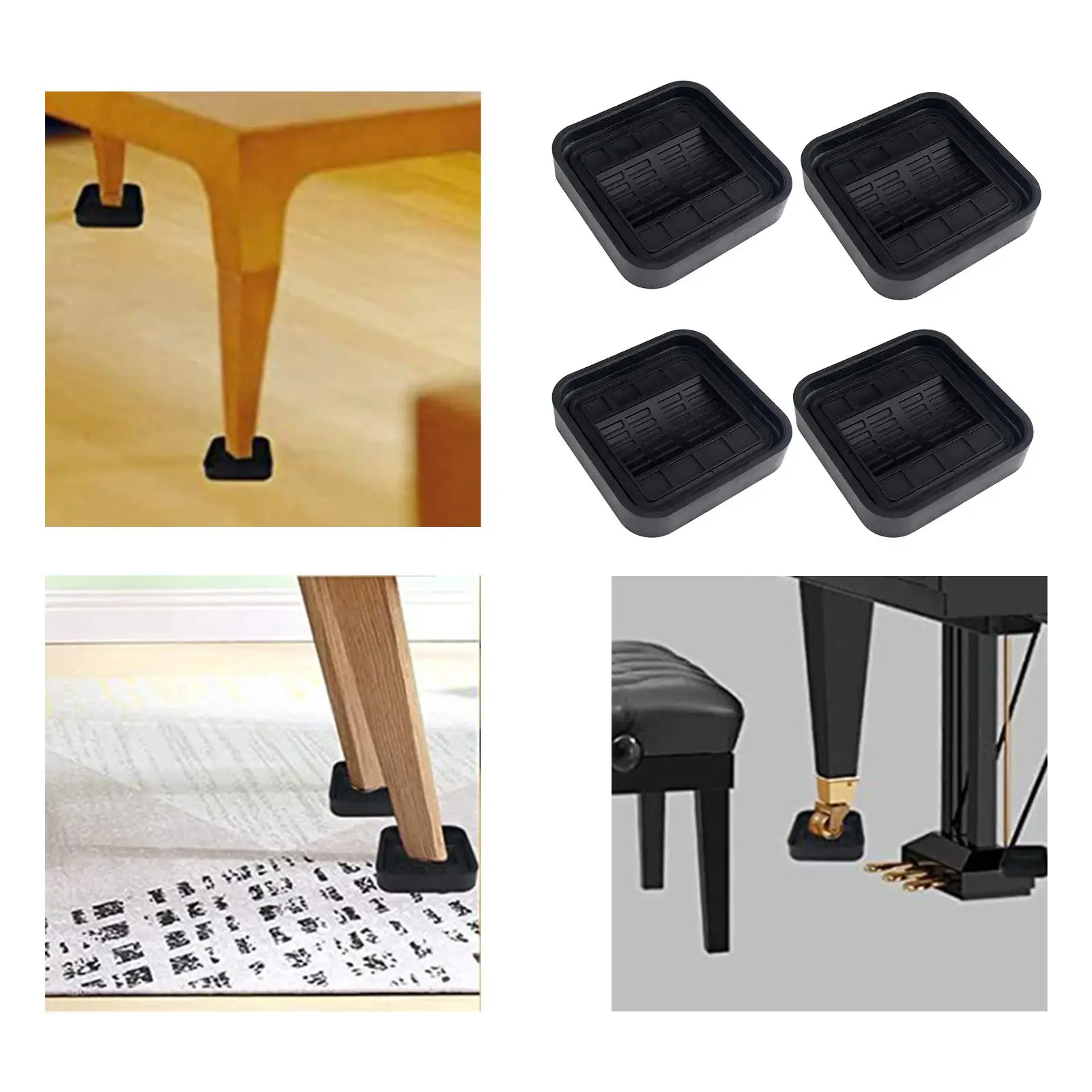 4Pcs Furniture Caster Cups Prevent Scratches Non Slip Casters Furniture Wheel Stoppers Furniture Pad Bed Stopper for Carpet Bed
