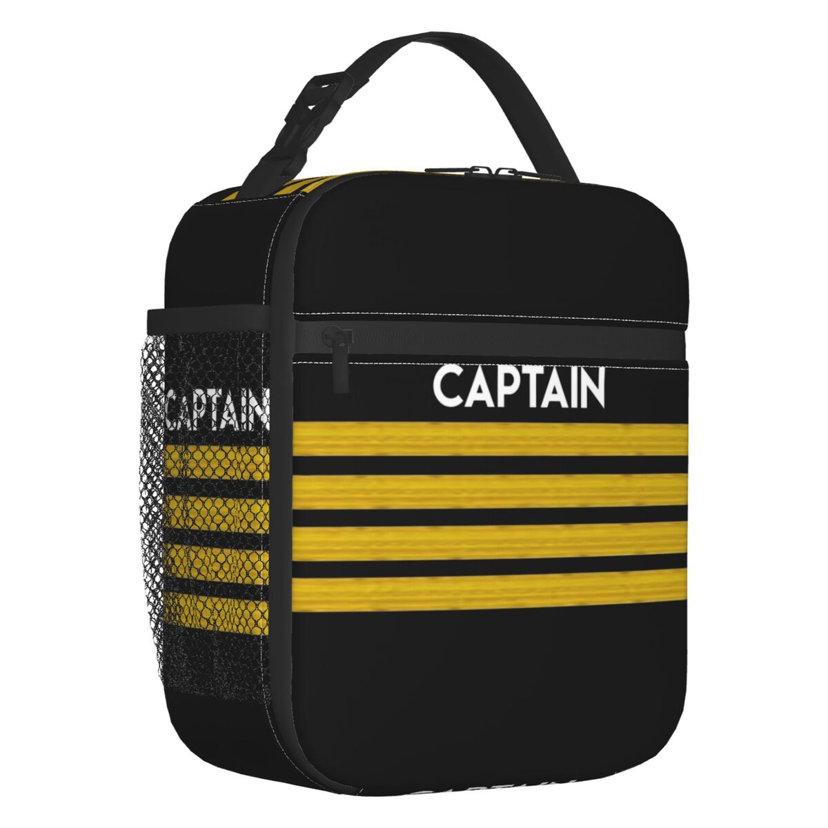 Capitão Stripes Epaulettes Insulated Lunch Bags, Escola,