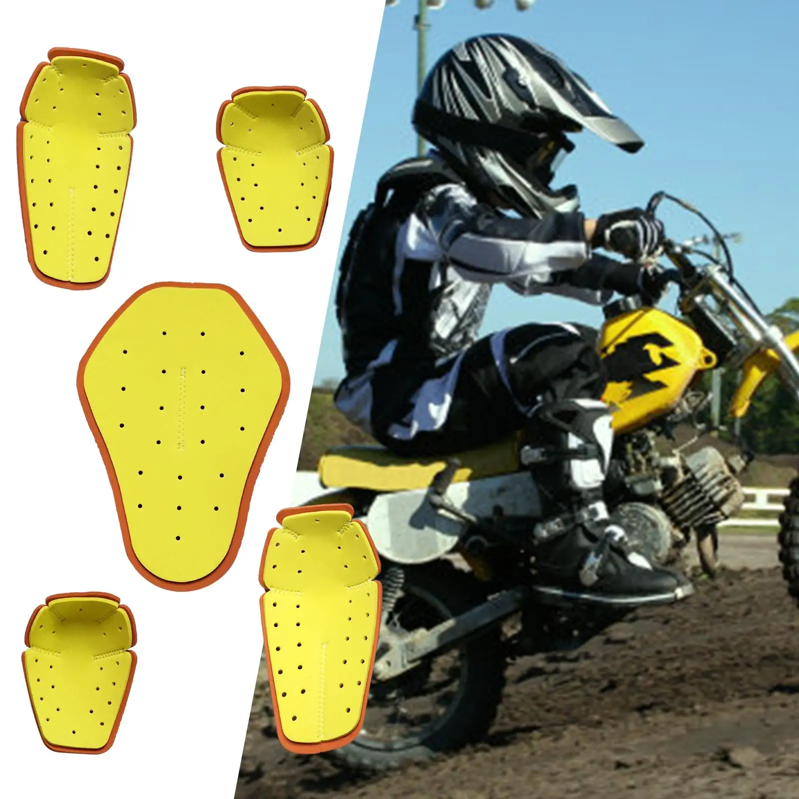 5Pieces Motorbike Protection Pad Comfortable Motorbike Body Protective Gear for Biker Motorcycle Cycling Motocross