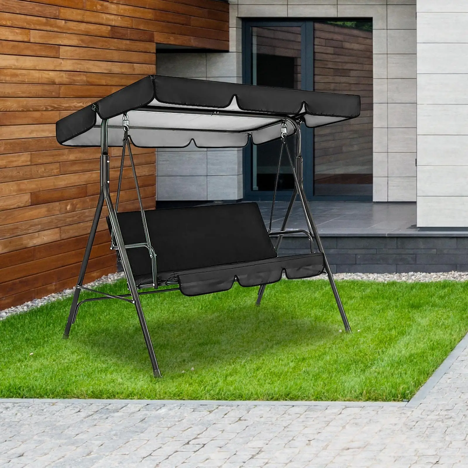 Patio Swing Canopy Replacement Rain Cover Windproof Dustproof Garden Swing Chair Cover for Swing Furniture Porch Seat Patio