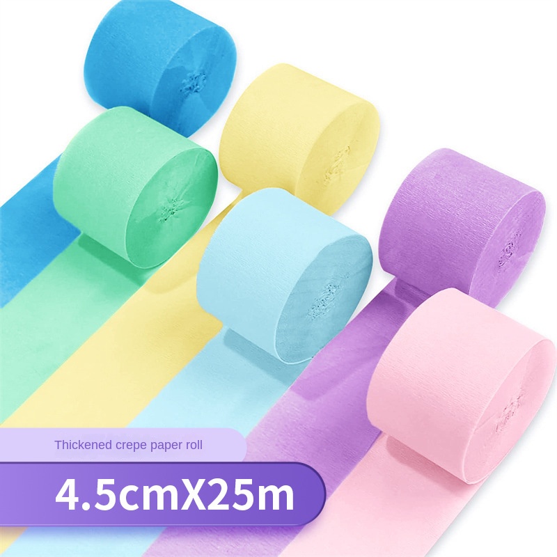 25m x 4,5cm Party-Girlande aus Faltenpapier, Dekorationen, DIY bunte Krepppapier-Girlande für Kinder-, Baby-, Geburtstags- und Hochzeitsdekoration – Detail 1