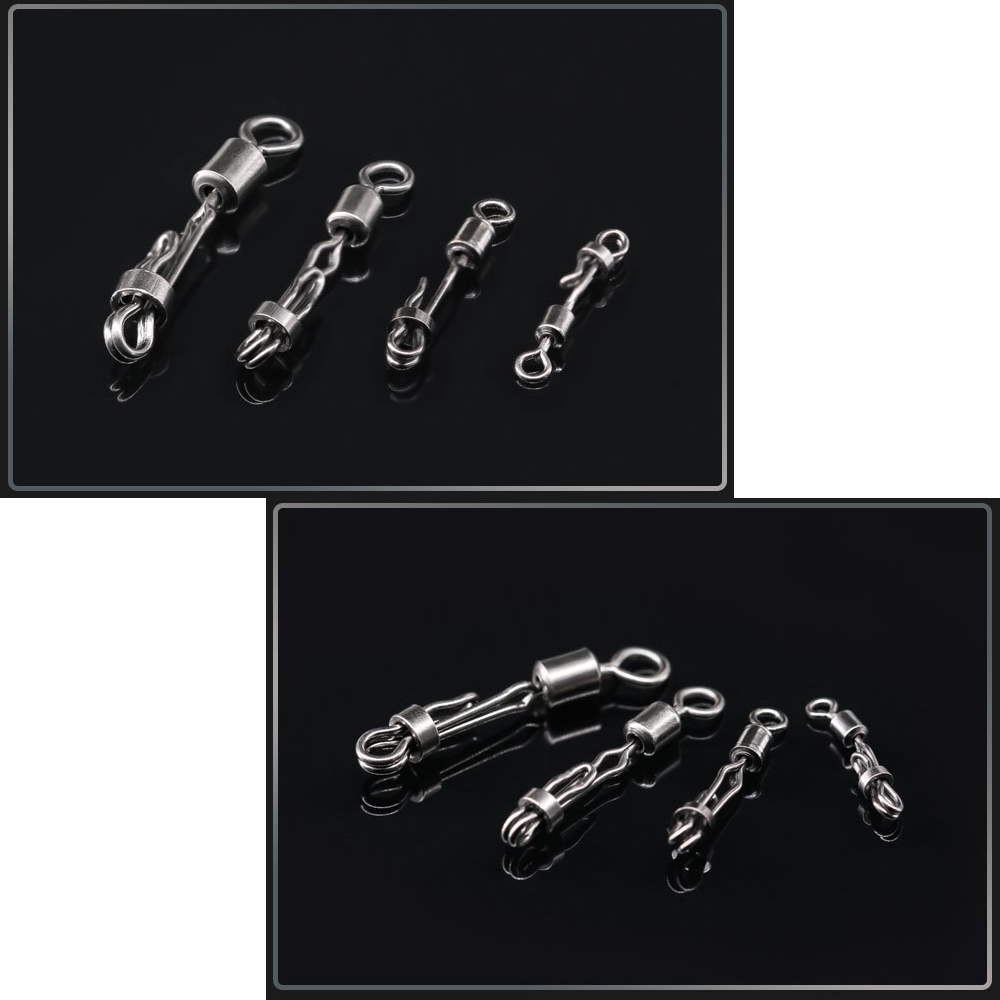 DNDYUJU 20X Karpfen Rollwirbel Mit Schloss Snap Schnell Ändern 8-Form Ring Karpfen Angeln Pellet Linie Stecker angeln Zubehör – Detail 8
