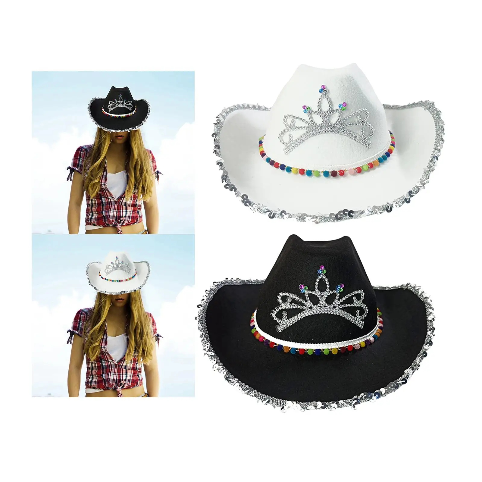 Fashion Western Cowboy Hat Fancy Dress Props One Size Fits Most Party Favors Accessory for Party Teens Role Play Adult Carnival