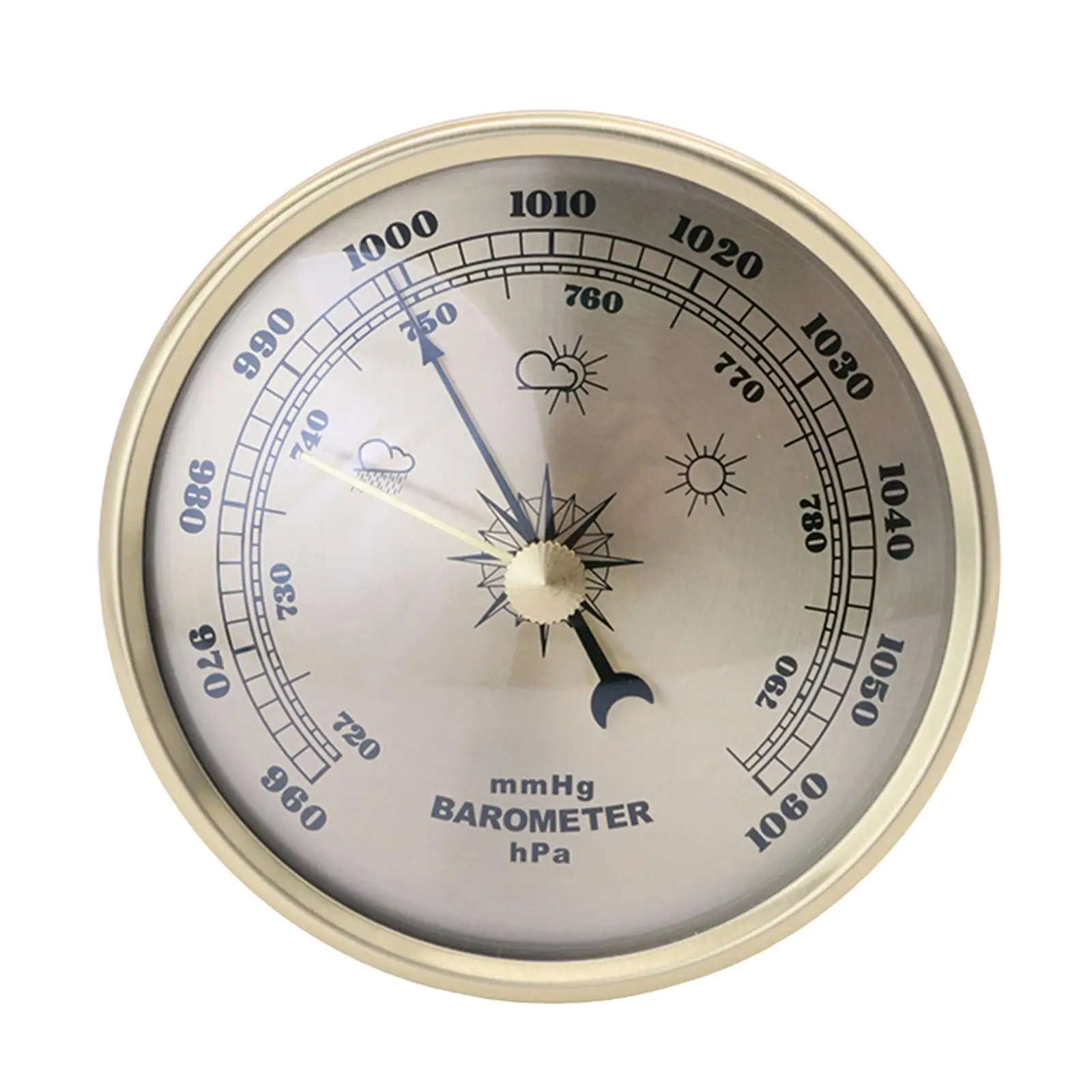 90mm Aneroid Barometer Round Dial Indoor Outdoor mmHg/Hpa Pressure Gauge