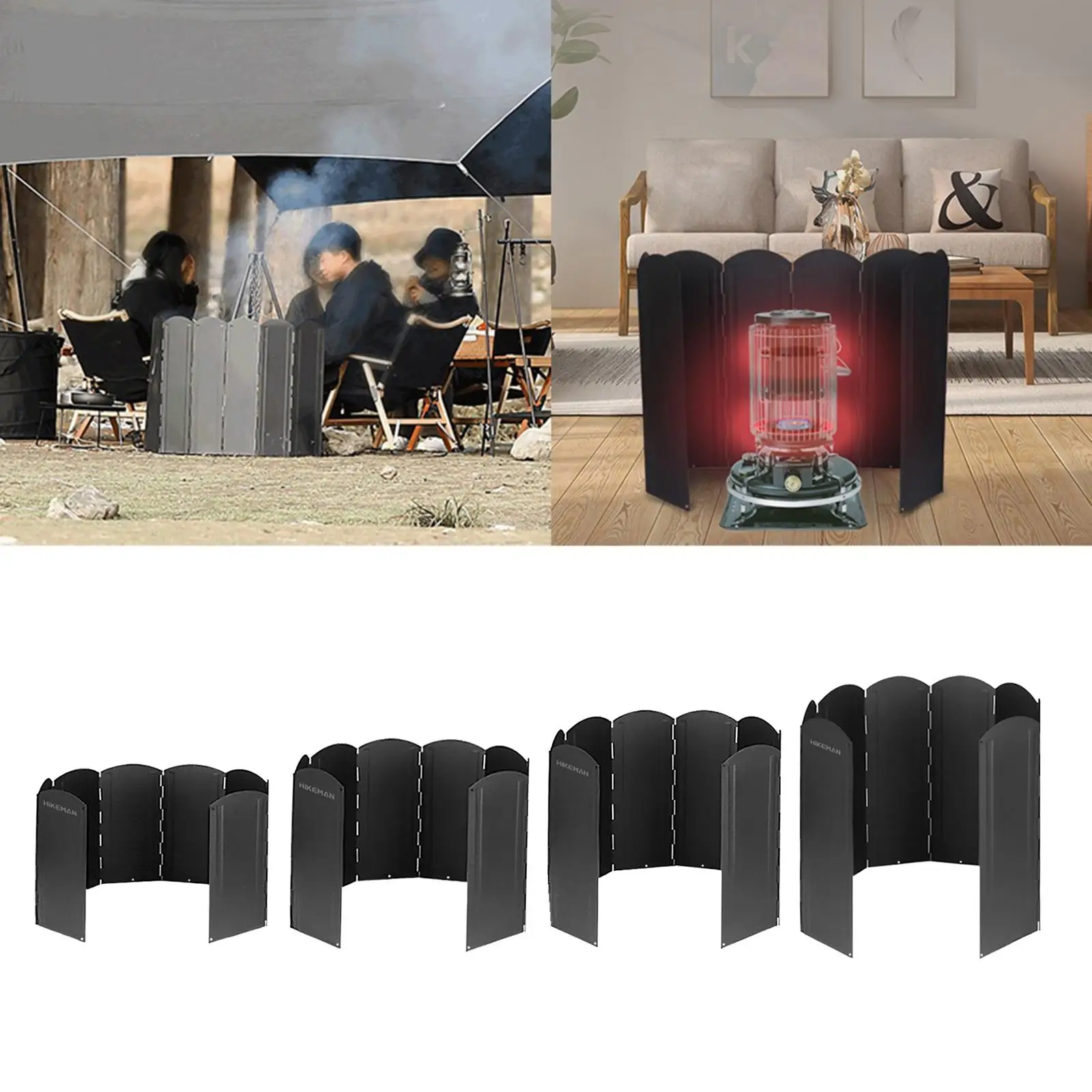 Outdoor Camping Stove Windshield 8 Plates Foldable Outdoor Wind Screen Gas Stove Wind Shield for BBQ Picnic