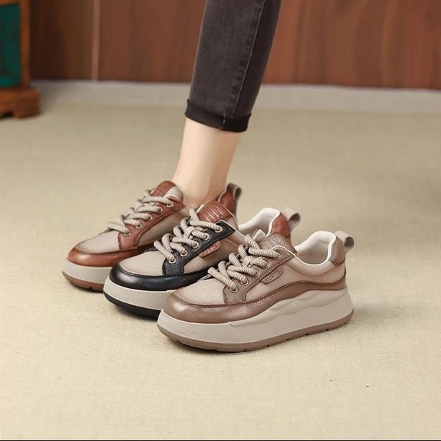 VEIN25SS] COW LEATHER OVAL ふくさ SOLE TRAINER