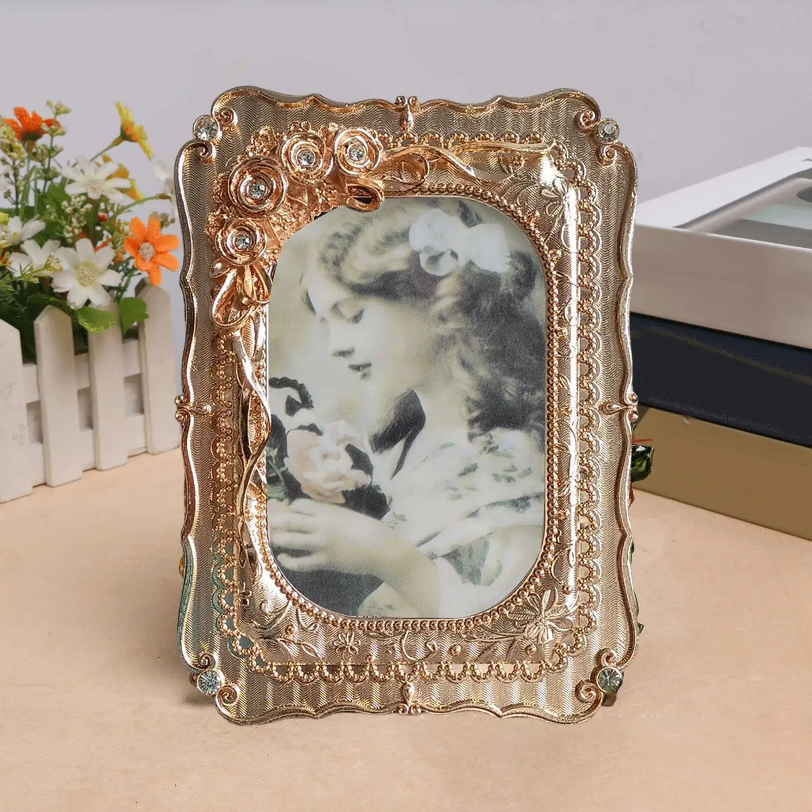 Modern Photo Frame Picture Display Holder Ornate Ornament Tabletop for Living Room Bedroom Hallway Decorati