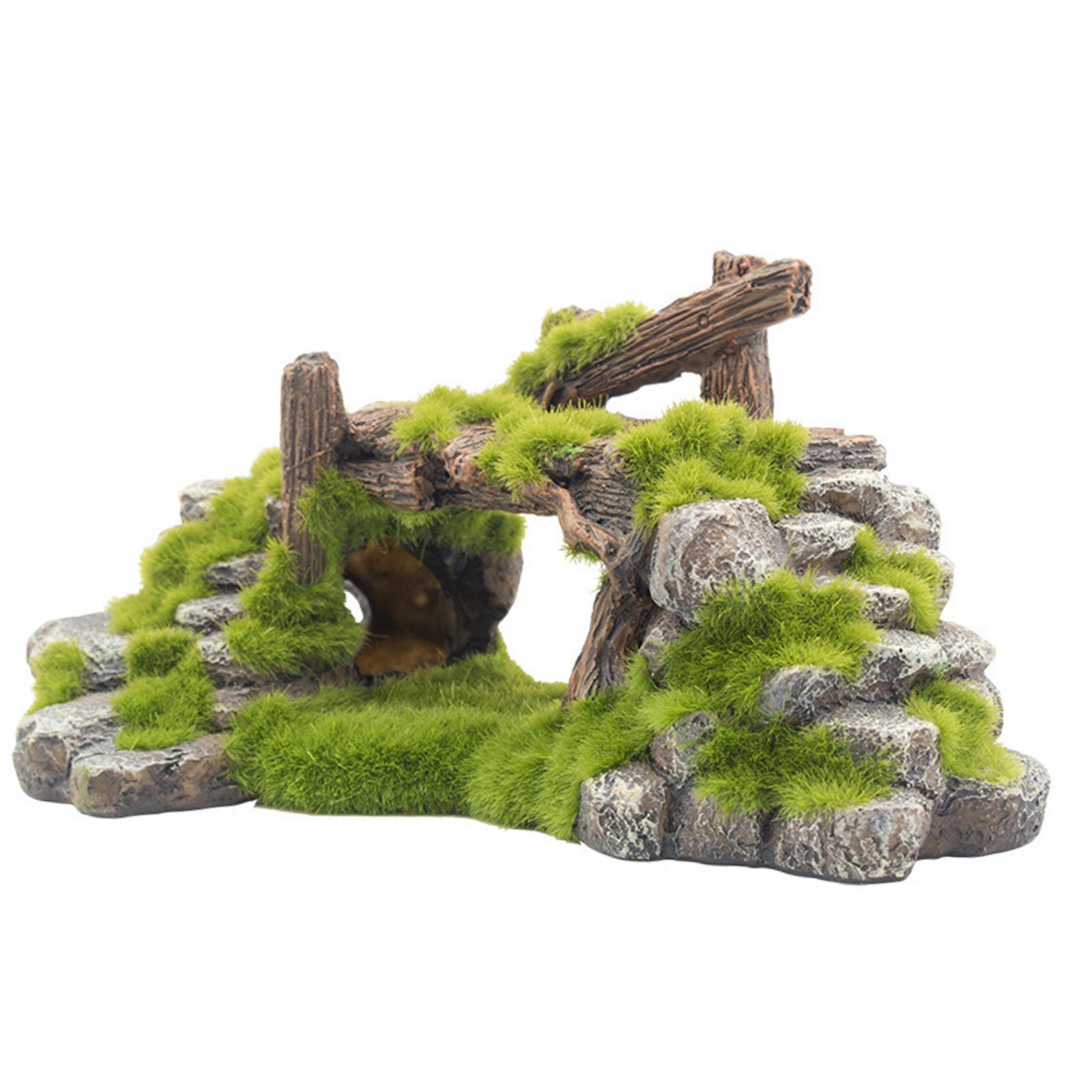 Aquarium Rockery Aquatic Caves Landscape Decoration Hiding Cave Figurine Fish Tank Ornament for Living Room Table Decoration