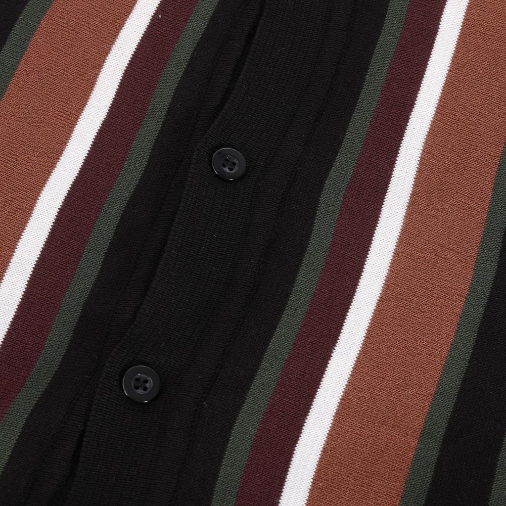 Men's Summer Knitted Shirt Contrast Color Single breasted Short Sleeve Stripe Print Knitted Summer Tops Male Clothes 10 S1cc15b67f073451a81c852fb29cc30c0c