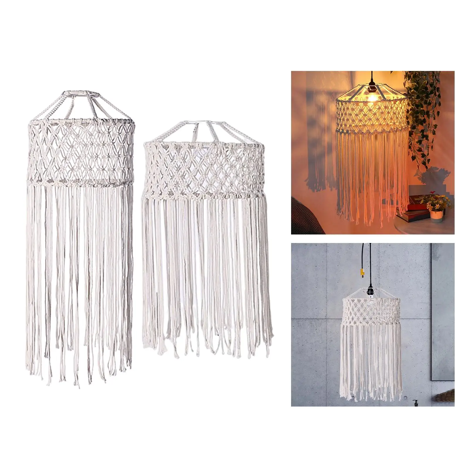 Macrame Lamp Shade Dorm Room Creative Woven Lampshade Chandelier Lamp Cover