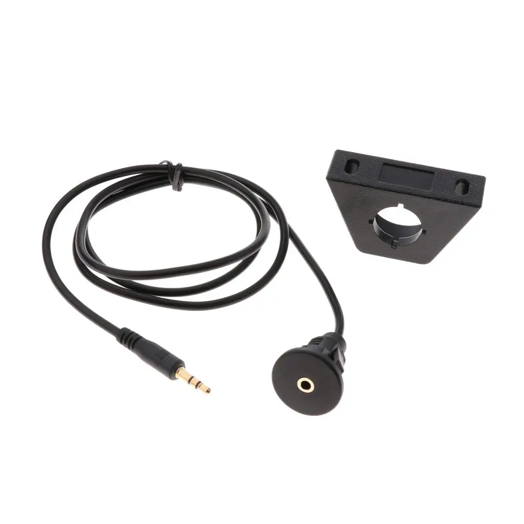  boat Motorcycle 3.5mm AUX Audio Extension Cable With Mounting Panel