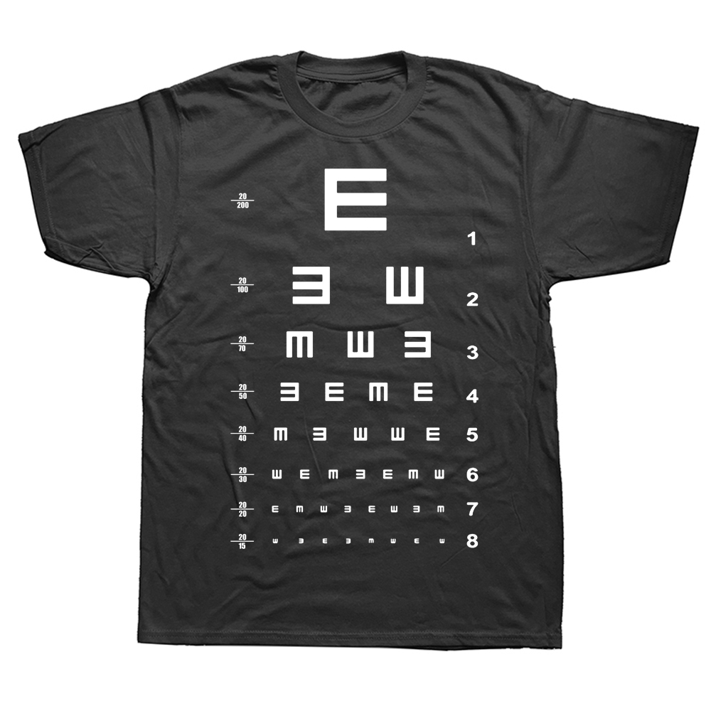 Eye Vision Diagramm Lustige Optometrist Optometrie Gläser T Shirts Baumwolle Grafik Streetwear Kurzarm Geburtstag Geschenke T-shirt – Detail 2