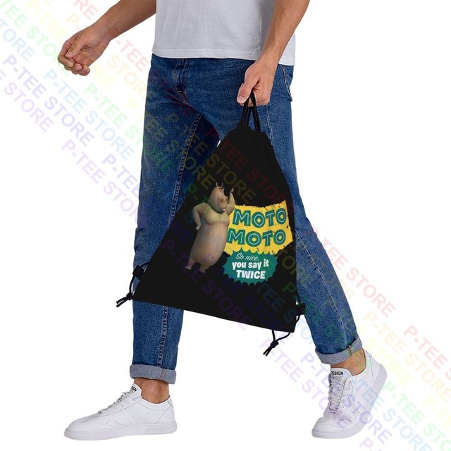 Madagascar moto dizer duas vezes texto poster drawstring sacos ginásio saco  de armazenamento portátil quente roupas mochilas - AliExpress