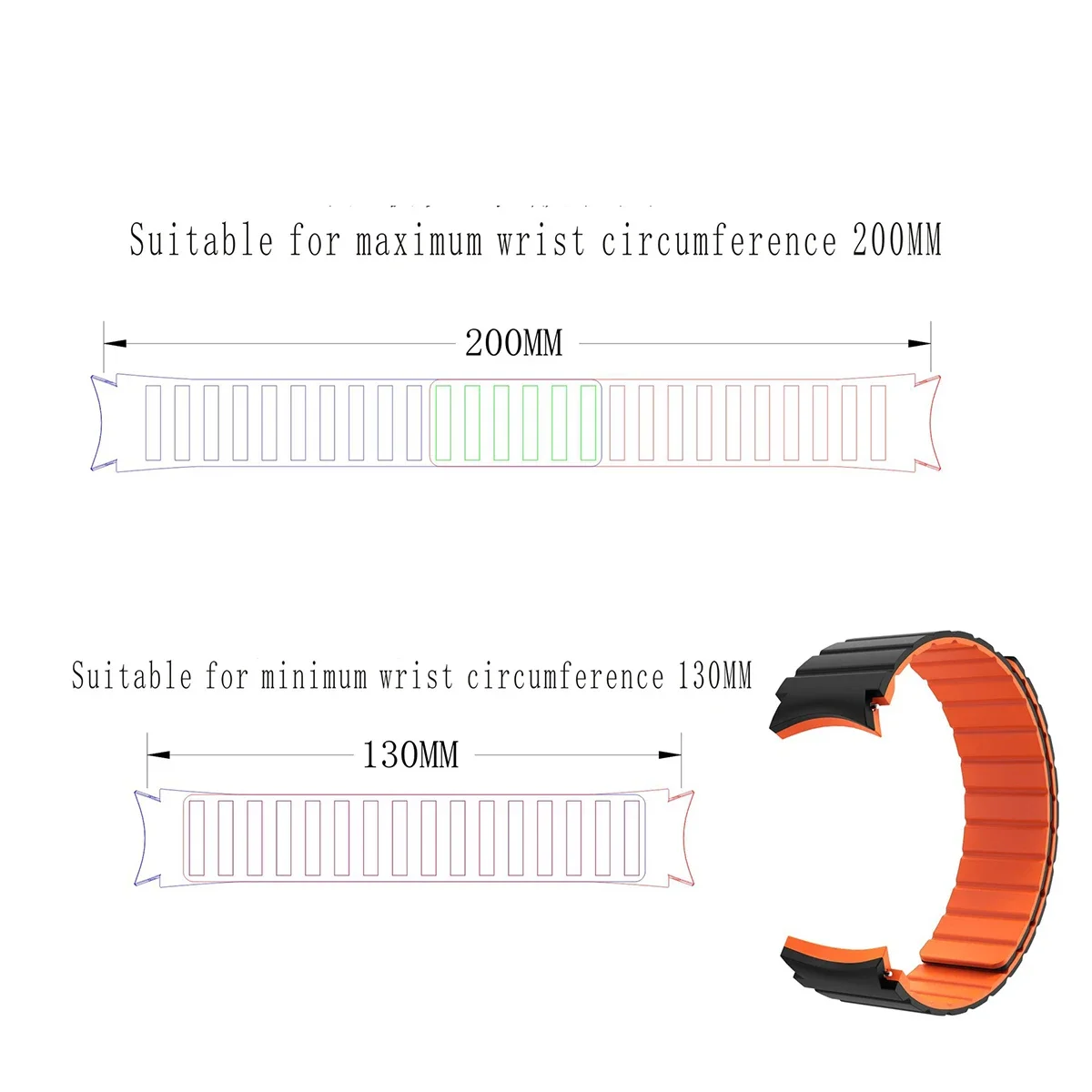 Magnetic Silicone Strap for Samsung Galaxy 6 5 4 40 44mm 6/4Classic 43 47mm 42 46mm No Gaps Bracelet for Watch 5Pro 45mm Band