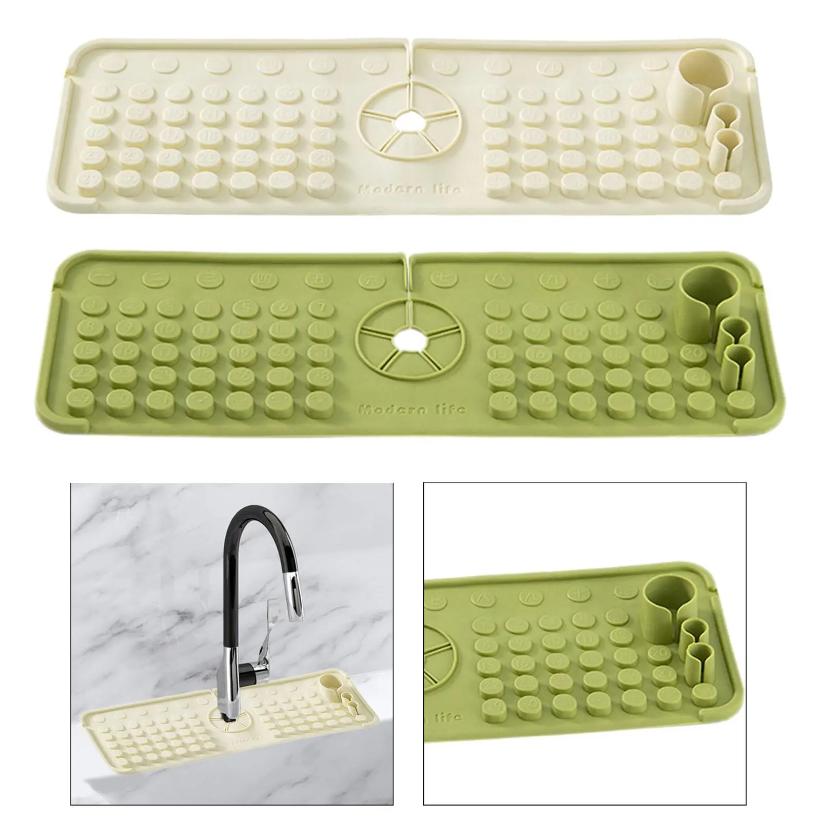 Faucet Water Catcher Mat Kitchen Sink Splash Mat for RV Hotel Bathroom