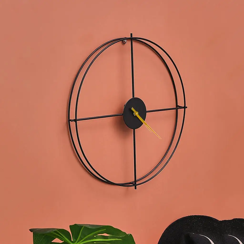 Chic Iron Simple Large Wall Clock Battery  Watch Hanging Clock