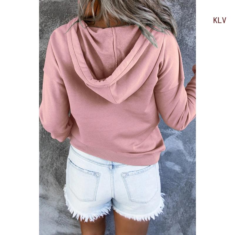 de botão, Hoodies, Túnicas Tops com Cordão, Pulôver Bolso Casual