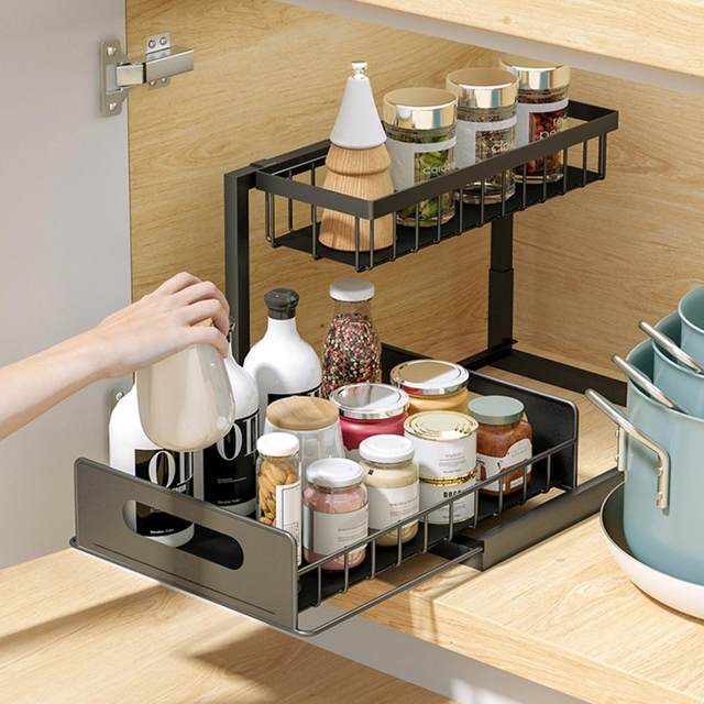 Mensola angolare da cucina bianca scaffale da appoggio multistrato a due  strati armadio portaoggetti per pentole lavello interno ripiano a strati  Organizer da cucina - AliExpress