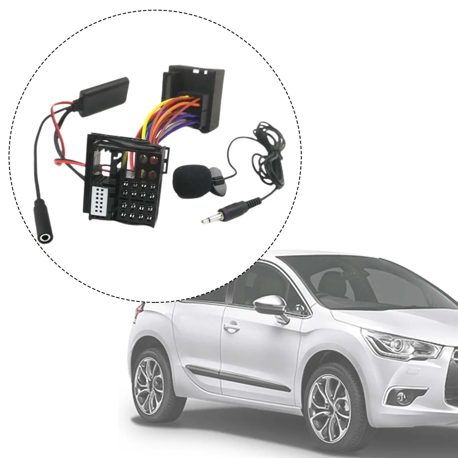 Bluetooth 5.0 Module Receiver Adapter High Performance with Mic Audio Adapter for Peugeot 207 307 307SW 407 308