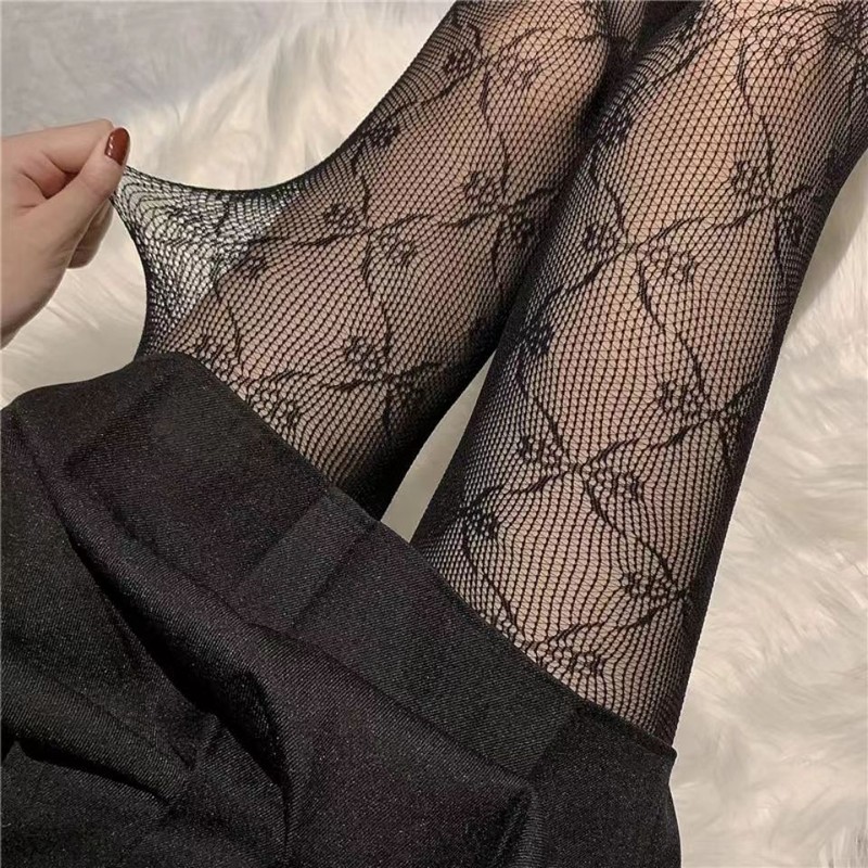 Frauen Sexy Bowknot Schwarz Weiß Fishnet Nylon Strümpfe Bogen Mesh Strumpfhosen Unten Strumpfhosen Mode Punk Stil Aushöhlen Strumpfwaren – Detail 1