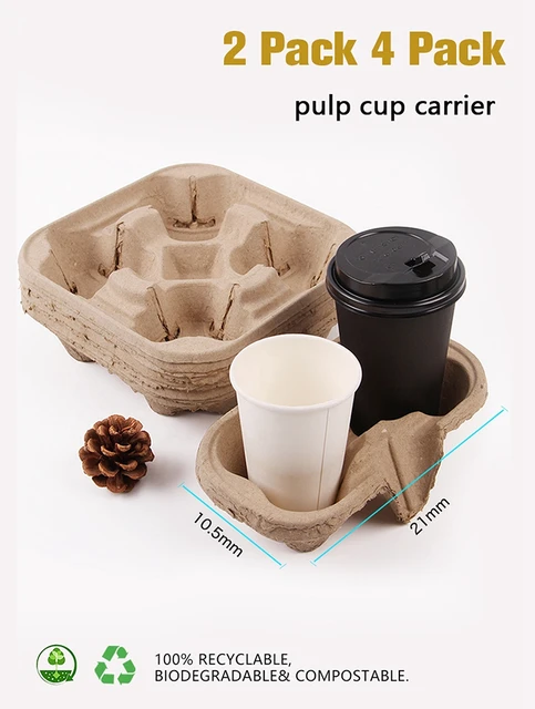 Custom High Quality Biodegradable Custom Logo Printed Design Drink Carrier  Togo Takeout Takeaway Paper Coffee Cup Holder - AliExpress