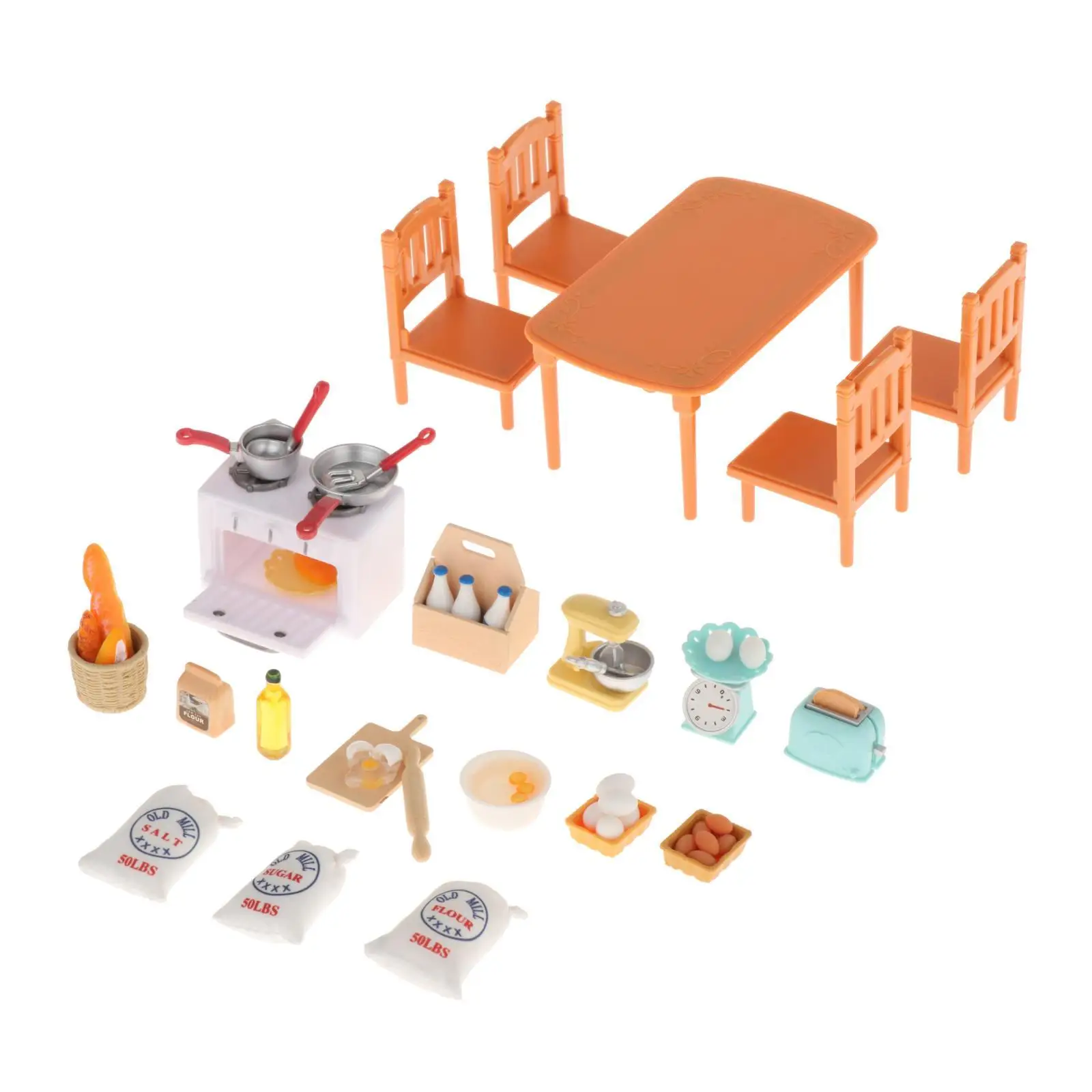 Toddlers Pretend Cooking Playset Doll House Furniture Role Playing Utensils Cookware Toys for Coffee Age 3+