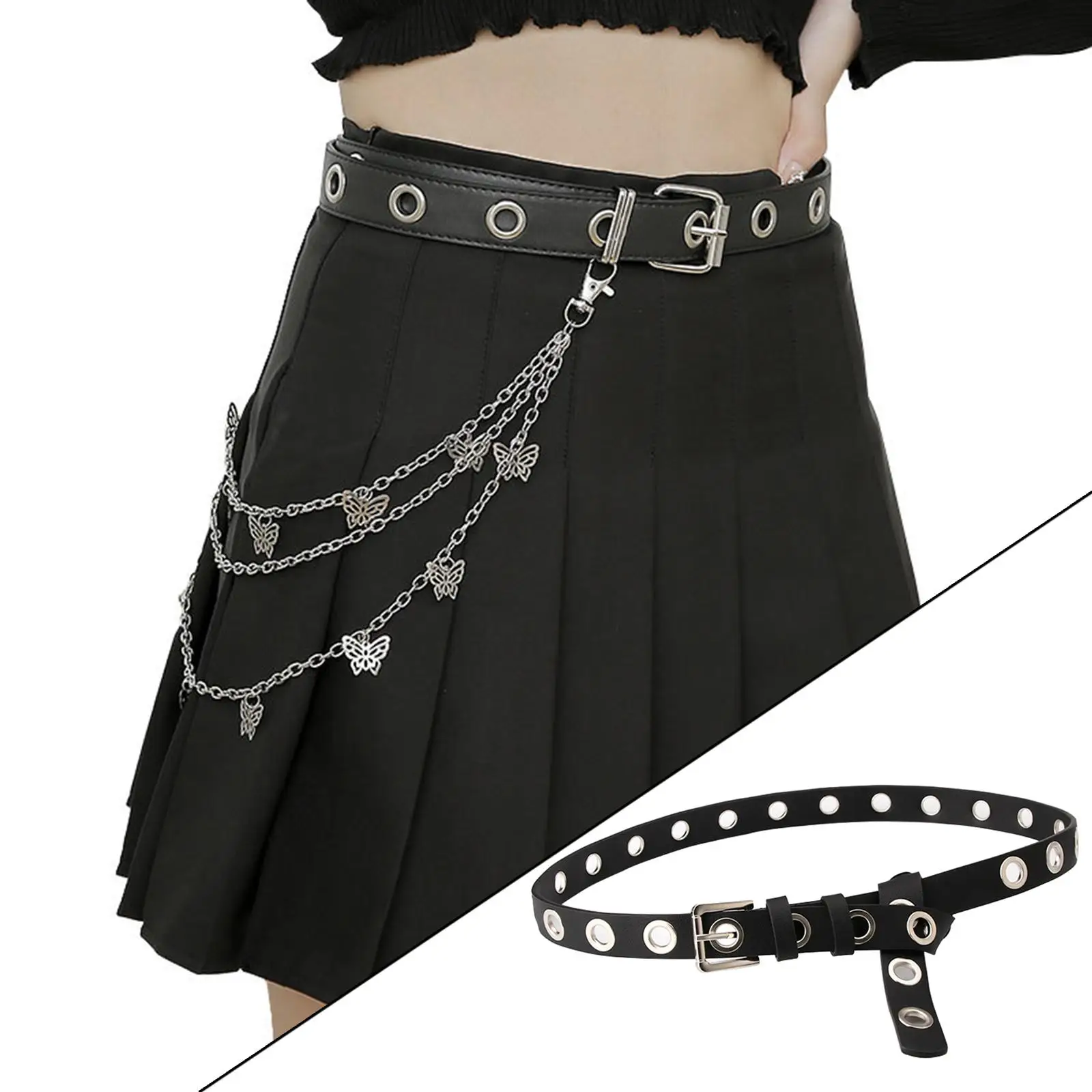 Punk Waist Belt Chain for Women Men Teenagers Trousers Party Travel Street