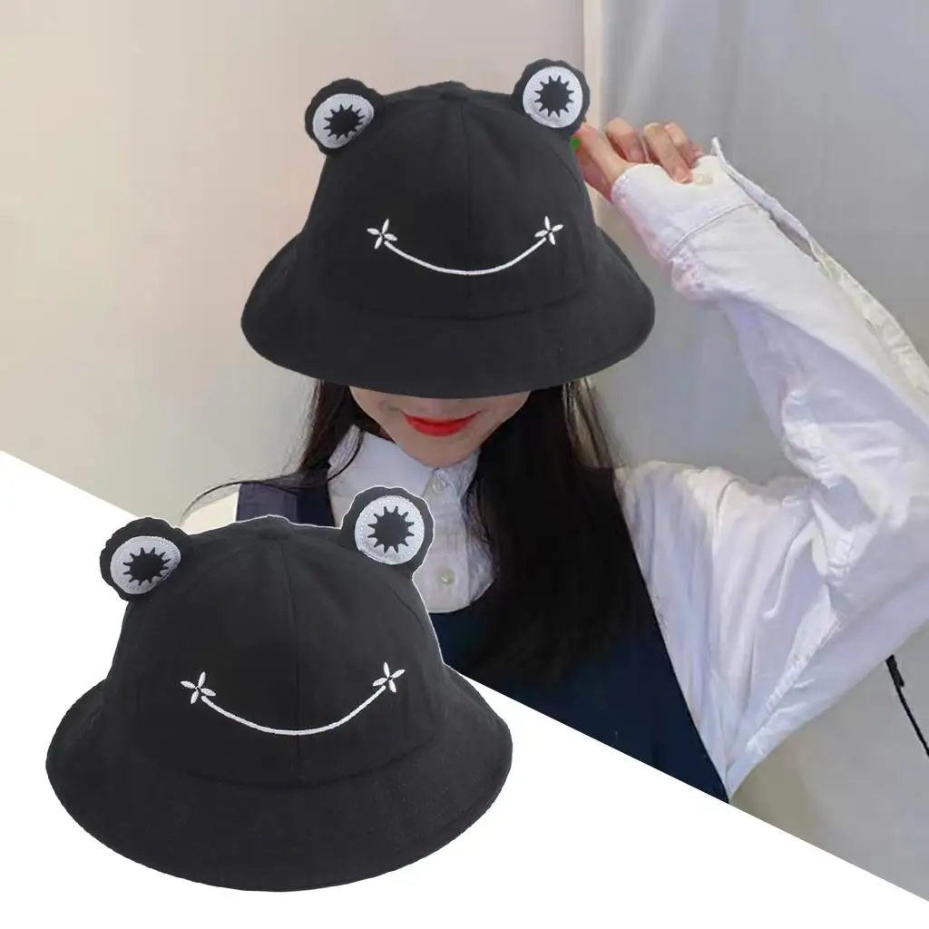 Cotton Cute Frog Bucket Hat Sun Protection Sun Hats Beach  