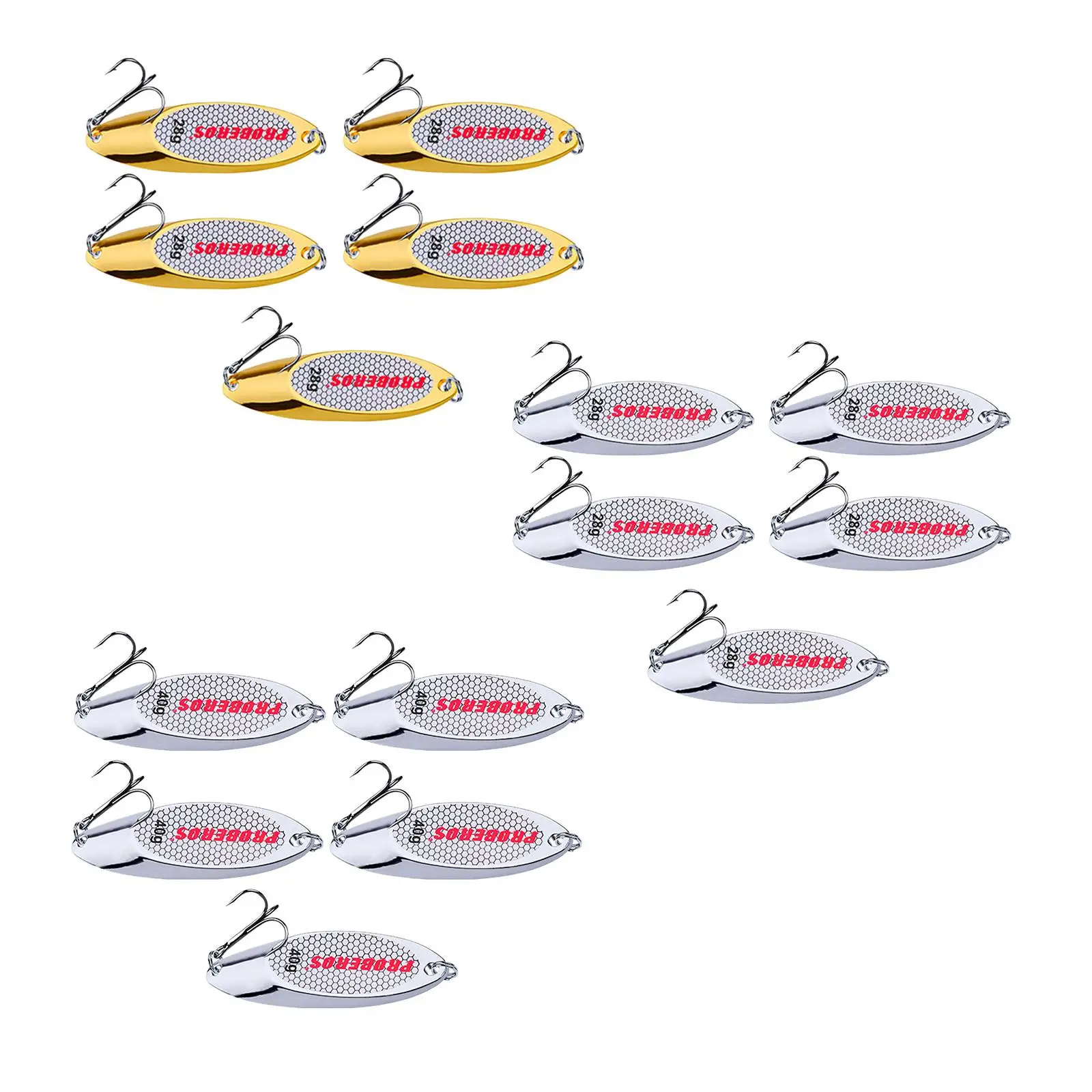 5x Fishing Spoons Hard Metal Fishing Baits for Huge Distance Cast Saltwater