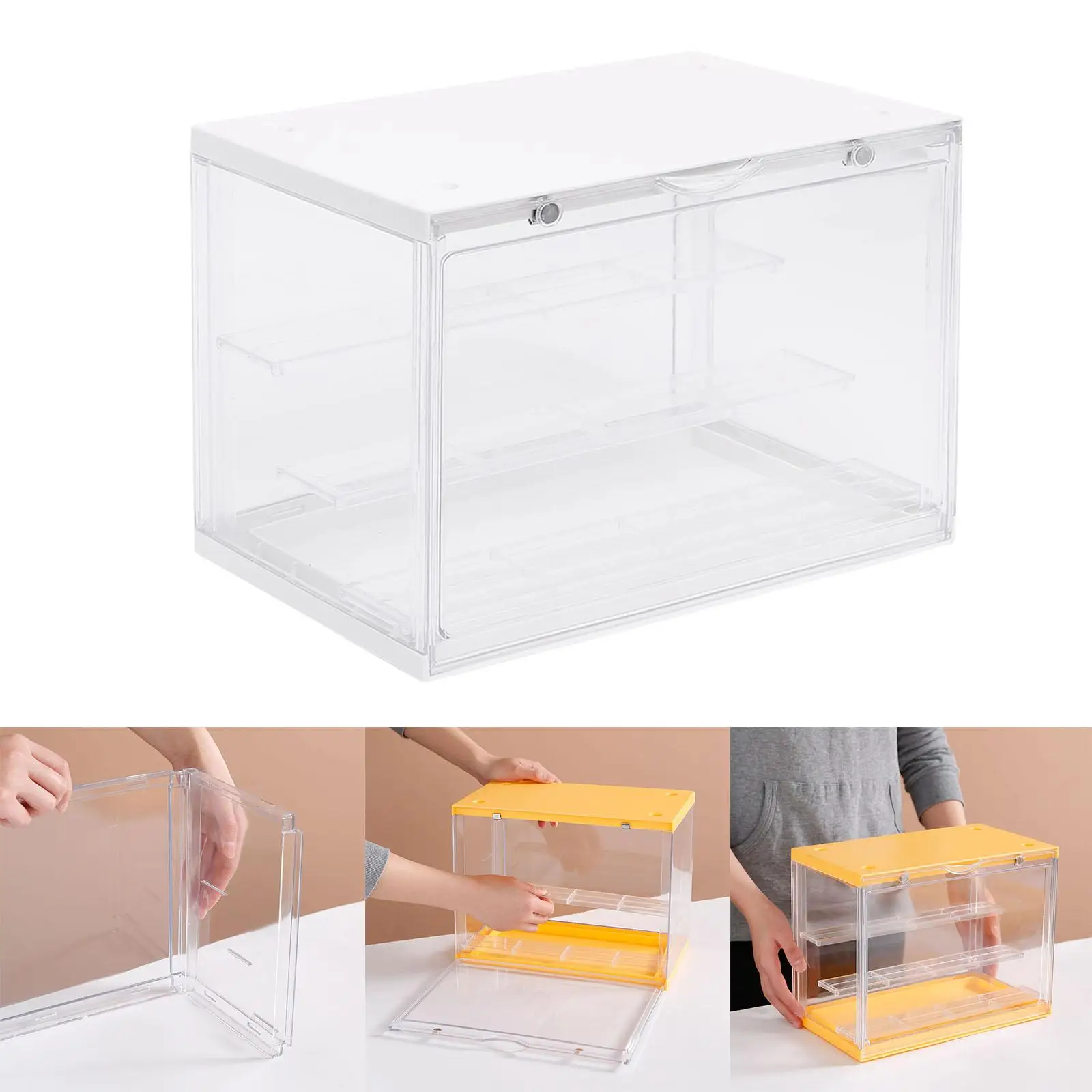  Case Dustproof Showcase for Action Figures, Assembly Countertop Cube Organizer