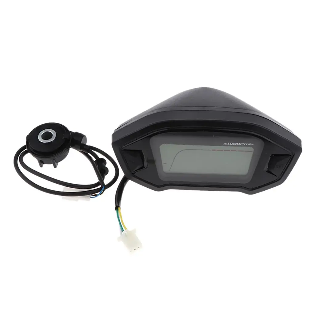 199 Km / H Universal 7 Colors Digital 14000 Rpm Speedometer Tachometer
