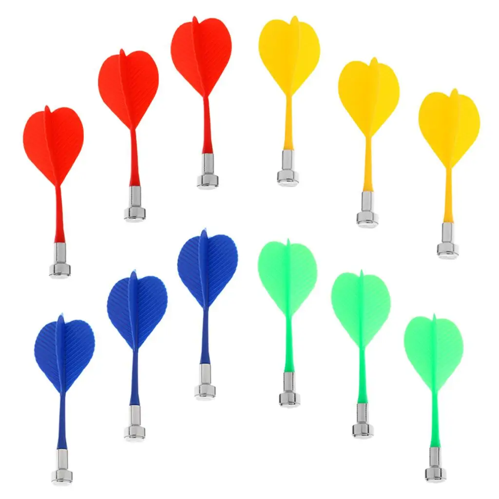 12 Pieces/Set Durable Magnetic Darts Indoor Game Safety Replacement Darts 4 Color Mix