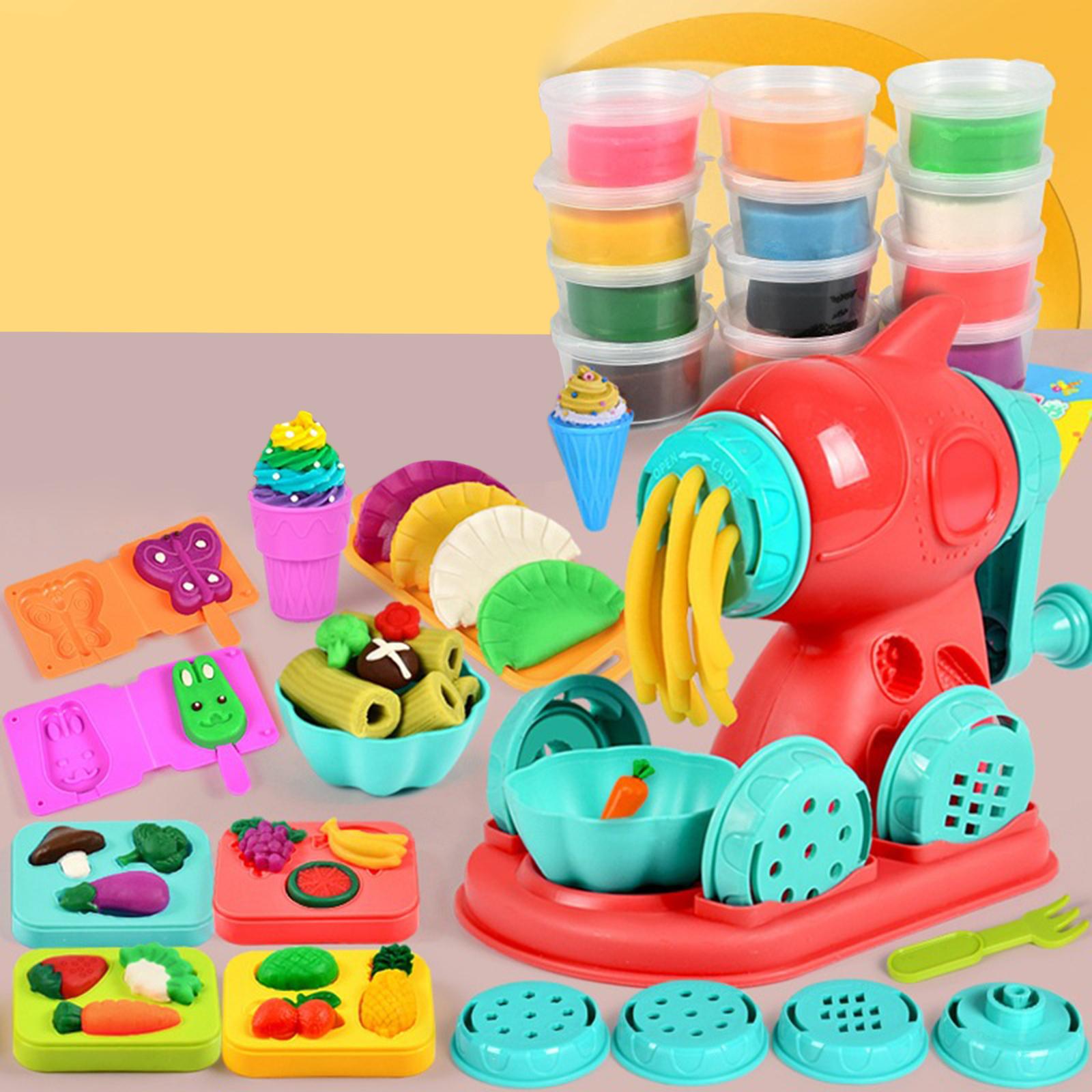 Children plasticines Mold Tool Production Toys Kids Color Clay Noodle Machine Ice Cream DIY Play House Toy Set
