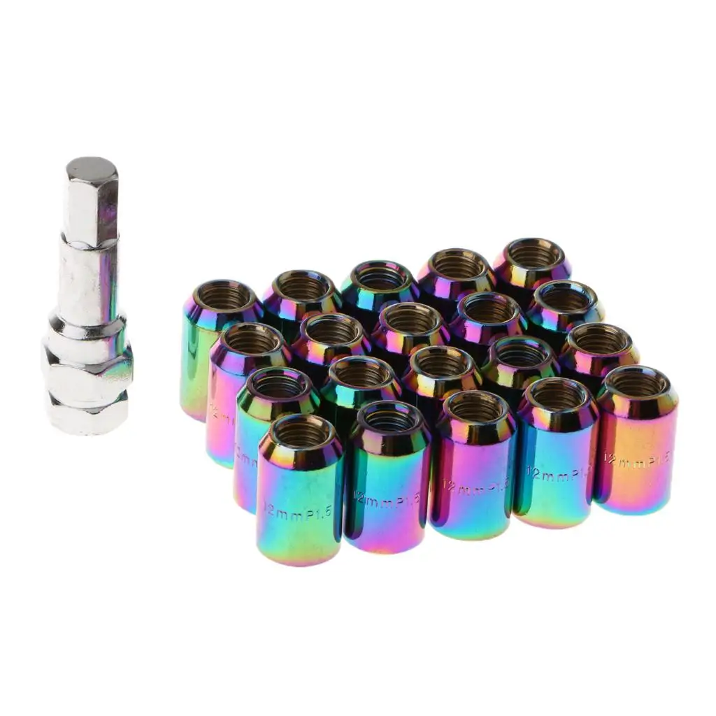 20 PIECES M12X1.25MM THREAD  WHEEL LUG NUTS WITH REMOVAL TOOL