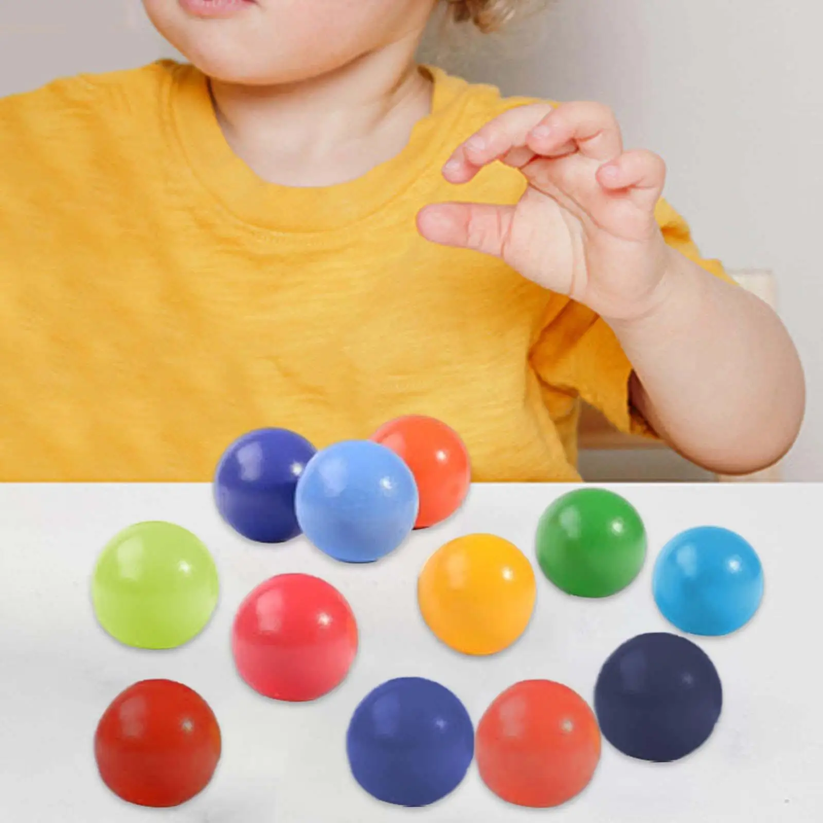 12 Pieces Montessori Multicolored Ball Set Early Educational Toys Ball Educational Counting Toy for Children Girls Kids