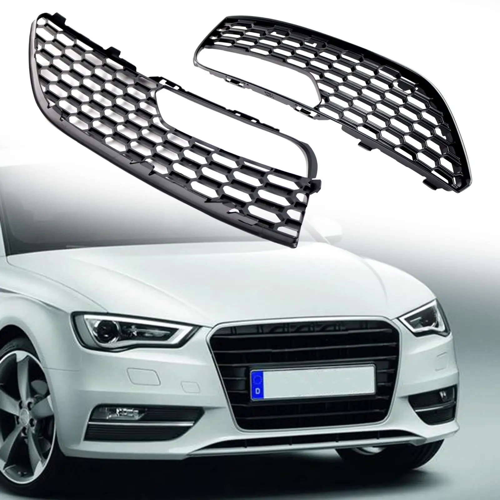 2x Fog Light Grilles 8V3807681 8V3807682 Front Lower Bumper Grill Accessories Left Side Right Side for Audi A3 S3 2012-2016