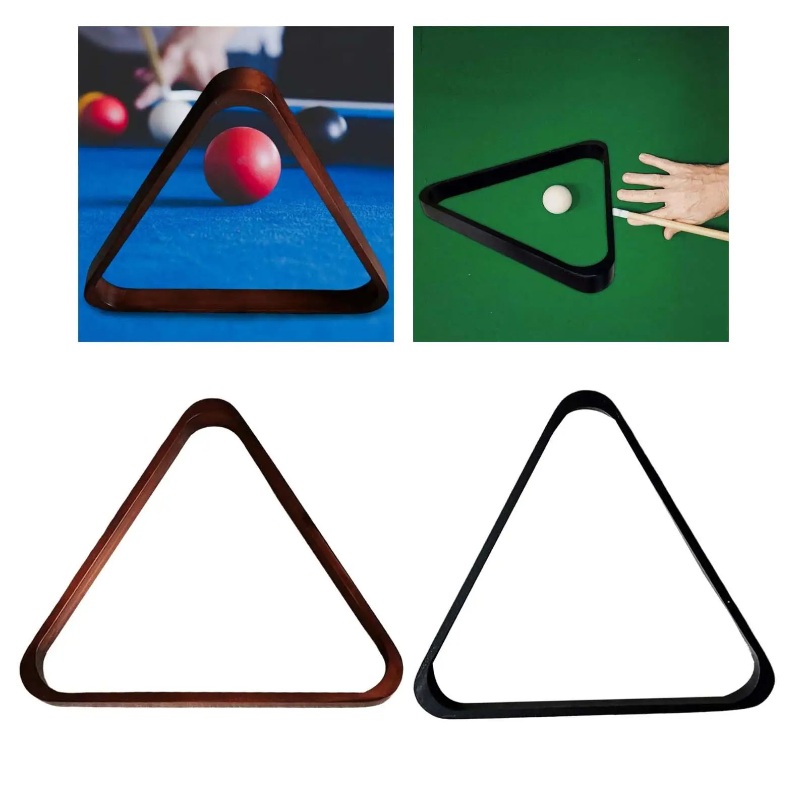 Wood Billiard Triangle Rack, Pool 57.2mm Tripod Table Rack, 8 Balls, Supplies, for Positioning