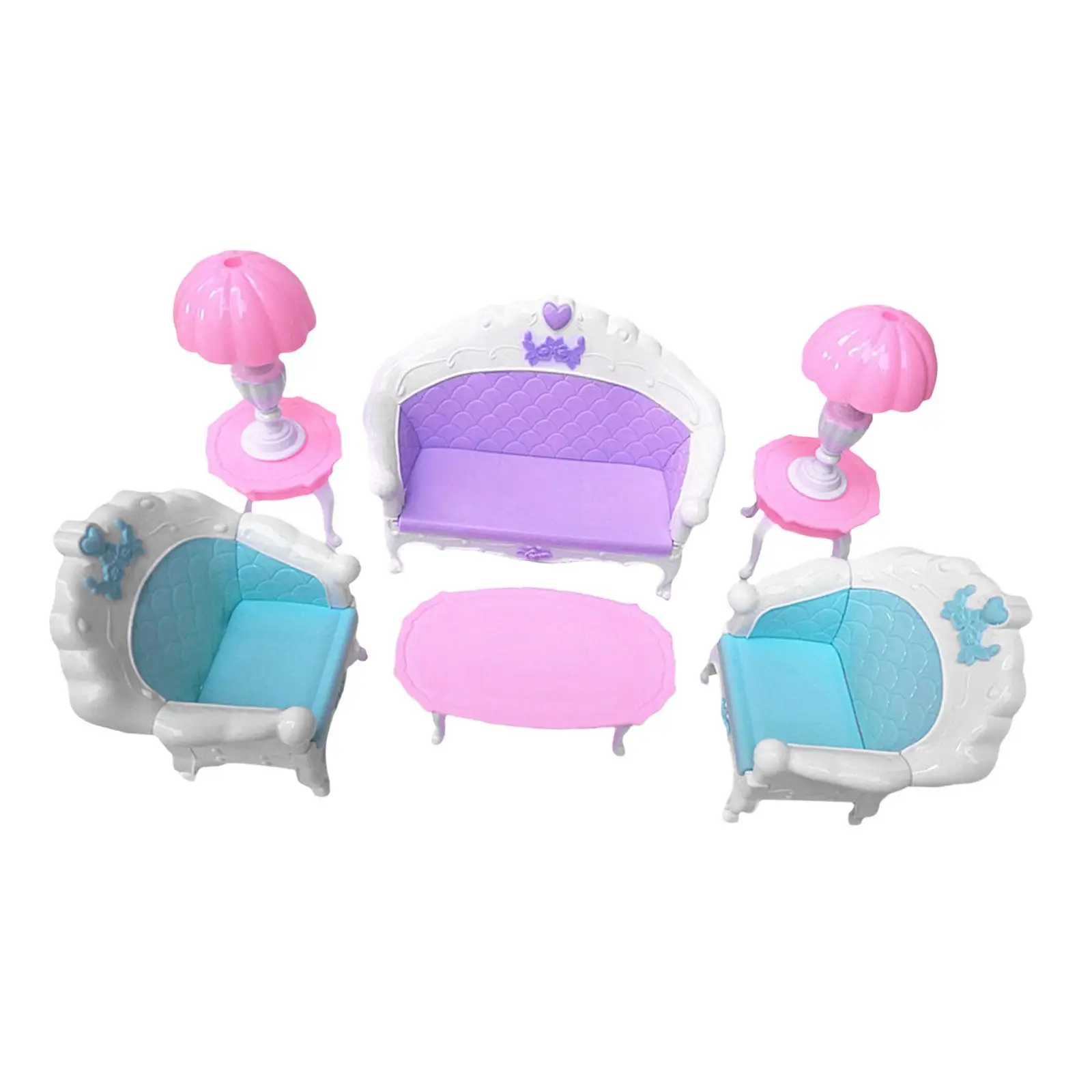 Doll Furniture Accessories Mini Dollhouse Living Room Miniature Sofa and Table Miniature House Furnishings for Doll Decoration