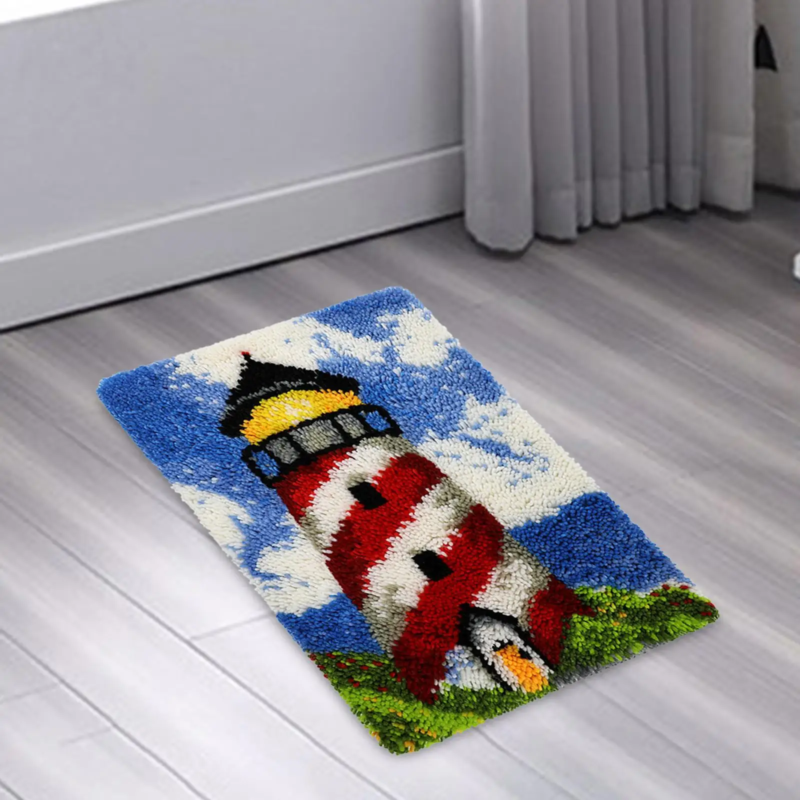DIY Latch Hook Craft Kit Embroidery Carpet Set Crochet Carpet Handmade Color Pattern for Home Decor Carpet Adults Gift Kids