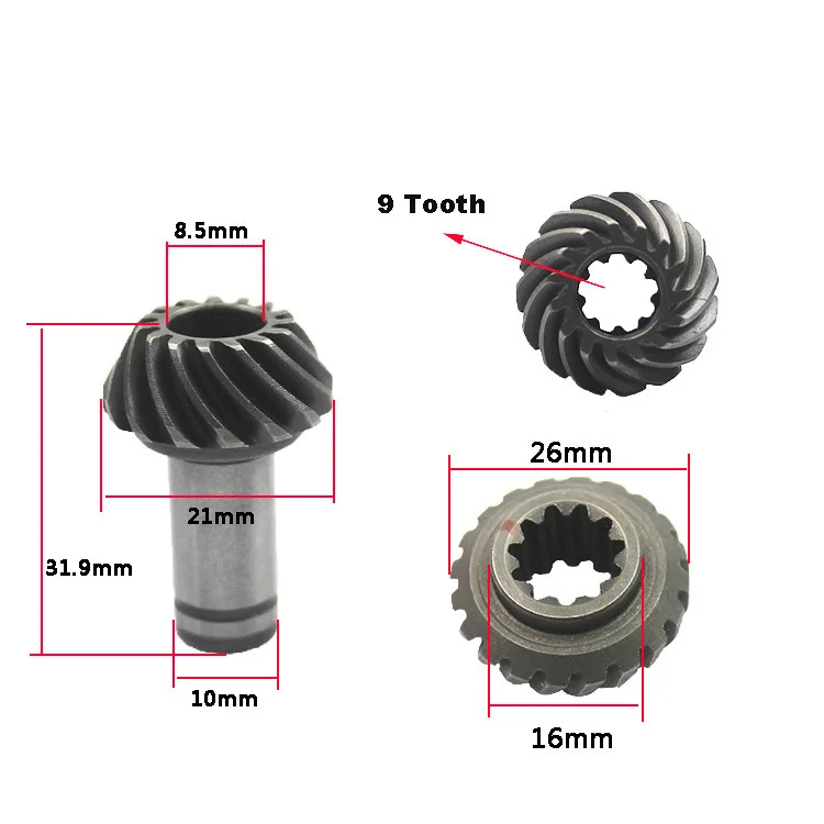 Trimmer Spare Part Trimmer Gear 9 Teeth/7 Teeth/Square Hole Garden Power Tool Simple Installation 0.39x1.24x0.33-inch Dropship