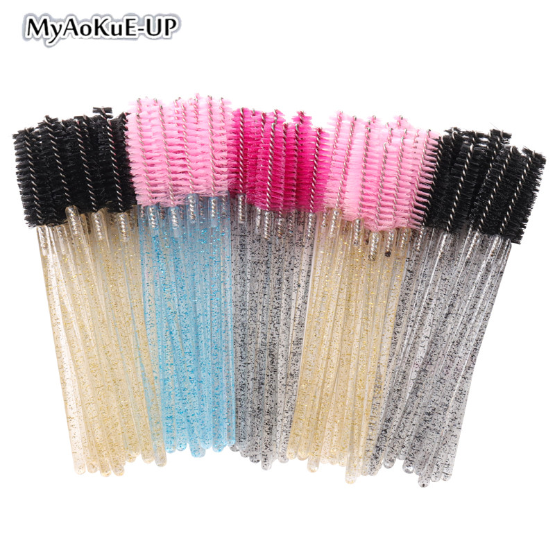 Best of 50pcs Disposable Eyelash Makeup Brush Eyebrow Comb Crystal Handle Mascara Wands Applicator Microbrush Lash Extension Supplies Reviews & Tips